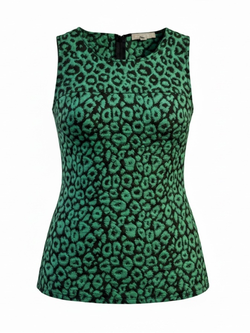 Women's Banana Republic Emerald/Black Animal Print Formal Sleeveless Top Size 0